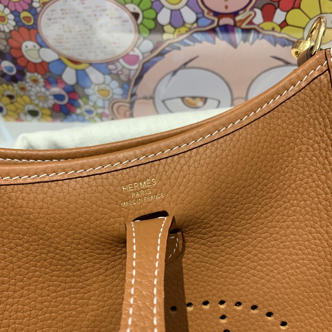 에르메스 미니 에블린16 골드브라운 금장 끌레망스 가죽